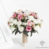 Bouquet Mariée En Ligne Blanches & Roses Pâles | Bouquet Artificiel | Pivoines Artificielles | Bouqueternel