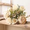 Petite Composition Florale Centre De Table Blanches | Bouquet Artificiel | Pivoines Artificielles | Bouqueternel