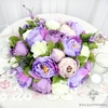 Décoration Centre De Table Ronde Mariage Violettes | Fleurs Artificielles Mariage | Centre de Table Mariage | Bouqueternel