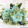 Décoration Table Bleu Turquoise | Bouquet Artificiel | Pivoines Artificielles | Bouqueternel