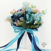 Mariage Bouquet Tissu Bleues | Fleurs Artificielles Mariage | Bouquet de Mariée | Bouqueternel