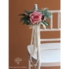 Décoration Chaise Église Pour Mariage Rose | Fleurs Artificielles Mariage | Déco Chaise Mariage | Bouqueternel