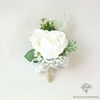 Boutonnière Mariage Pivoine blanche | Fleurs Artificielles Mariage | Boutonnières de Mariage | Bouqueternel