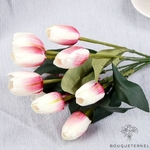 Bouquet de Tulipes Artificielles Rose Pâle | Fleurs Artificielles | Tulipes Artificielles | Bouqueternel