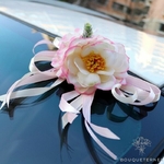 Décoration Voiture Mariage Ventouse Rose Pâle | Bouquet Artificiel | Pivoines Artificielles | Bouqueternel