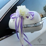 Décoration Voiture Mariage Ventouse Violet | Bouquet Artificiel | Pivoines Artificielles | Bouqueternel