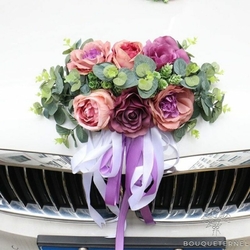 Mariage brautauto autoschmuck doIIars Bouquet Art Fleurs Mariée la73 Rouge 