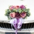 Gerbe de Fleurs pour Voiture de Mariage Violettes et Roses Pâles | Bouquet Artificiel | Pivoines Artificielles | Bouqueternel