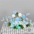 Déco Table Mariage Bleu Turquoise Blanc | Fleurs Artificielles Mariage | Centre de Table Mariage | Bouqueternel