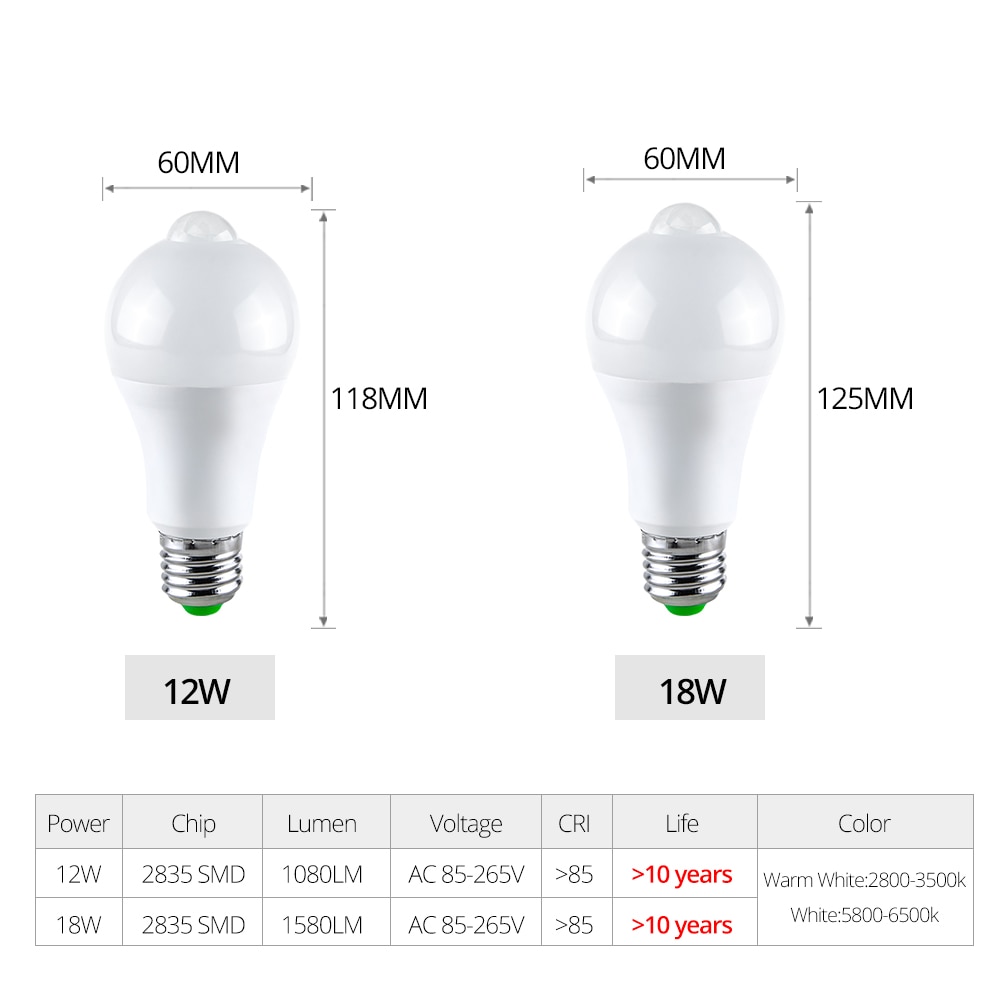 PIR-capteur-lumi-re-Blub-veilleuse-E27-lampe-LED-avec-capteur-de-mouvement-85-265V-12W