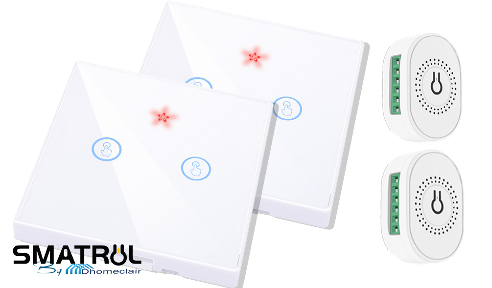 Pack Double V-V sans fil à poser_Blanc