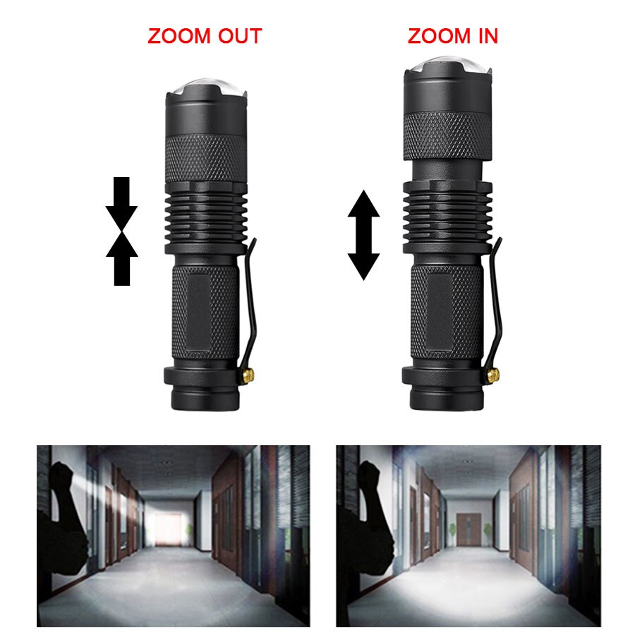 Mini-lampe-de-poche-LED-LED-tanche-torche-r-glable-foyer-Flash-lumi-re-14500-18650