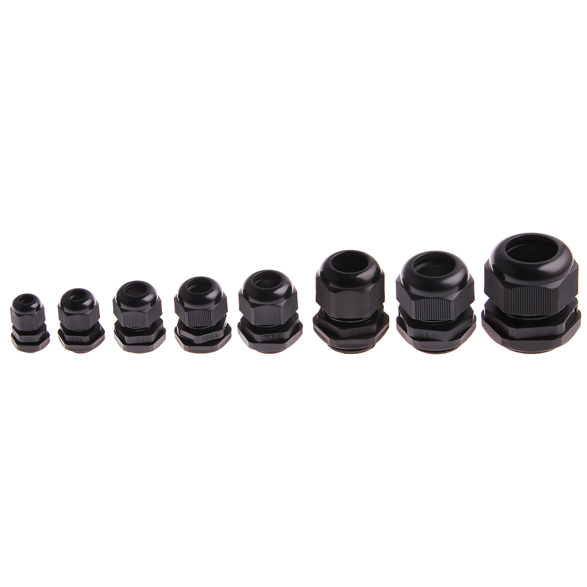 Kit 50 Pressacavi Per Cavi 3-16mm - PG7, PG9, PG11, PG13.5, PG16, PG19 In Nylon Nero - Passacavi Impermeabili Per Quadri Elettrici E Illuminazione Esterna