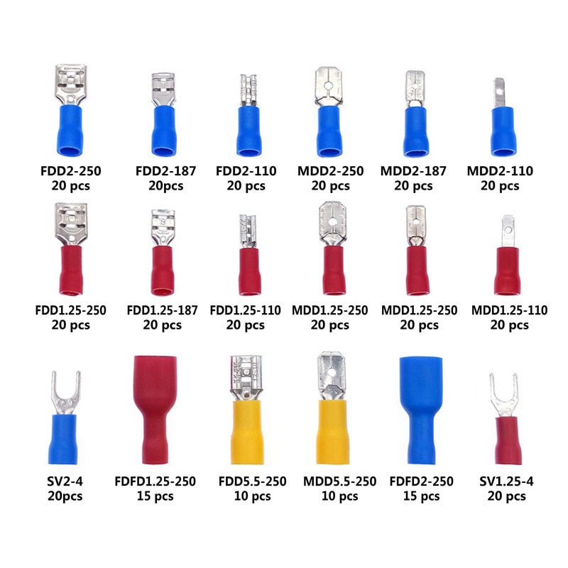 Livraison-gratuite-330-pi-ces-assortiment-complet-isol-fourche-u-type-Set-terminaux-connecteurs-assortiment-Kit