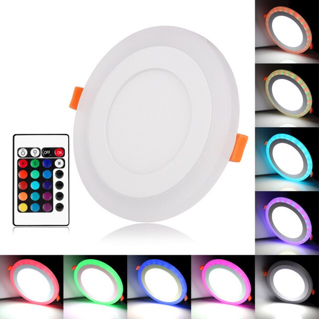 Ultra-mince-6-W-9-W-18-W-24-W-rond-LED-double-couleur-LED-panneau