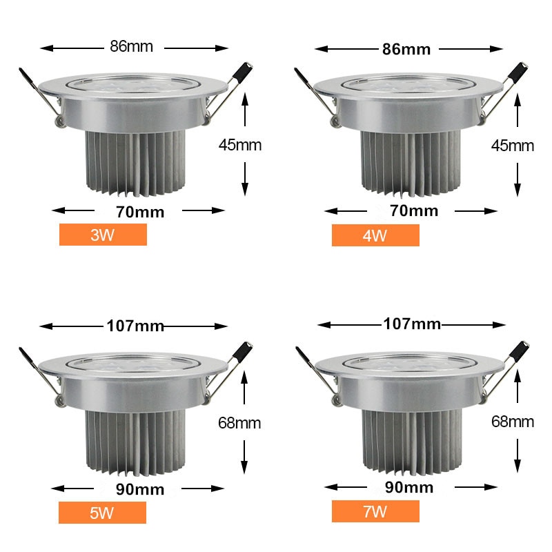 Le-Downlight-lumineux-superbe-de-plafond-du-CREE-3W-5W-7W-9W-12W-15W-LED-Downlight