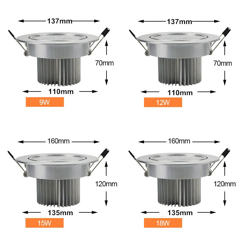 Le-Downlight-lumineux-superbe-de-plafond-du-CREE-3W-5W-7W-9W-12W-15W-LED-Downlight
