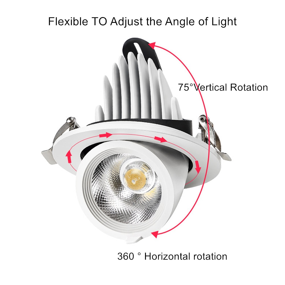 Dimmable-Led-downlight-lumi-re-7W-10W-20W-lampe-Led-encastrer-360-degr-s-rotatif-plafond