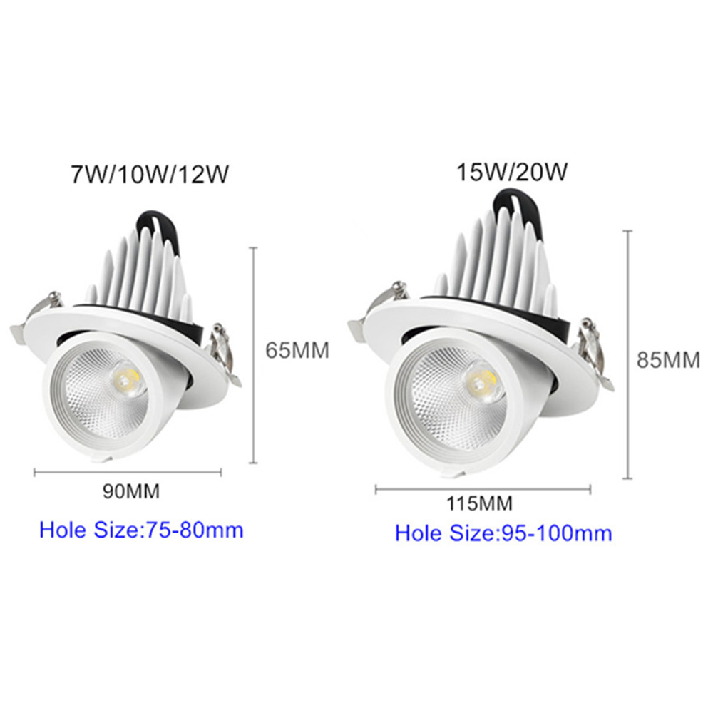 Dimmable-Led-downlight-lumi-re-7W-10W-20W-lampe-Led-encastrer-360-degr-s-rotatif-plafond