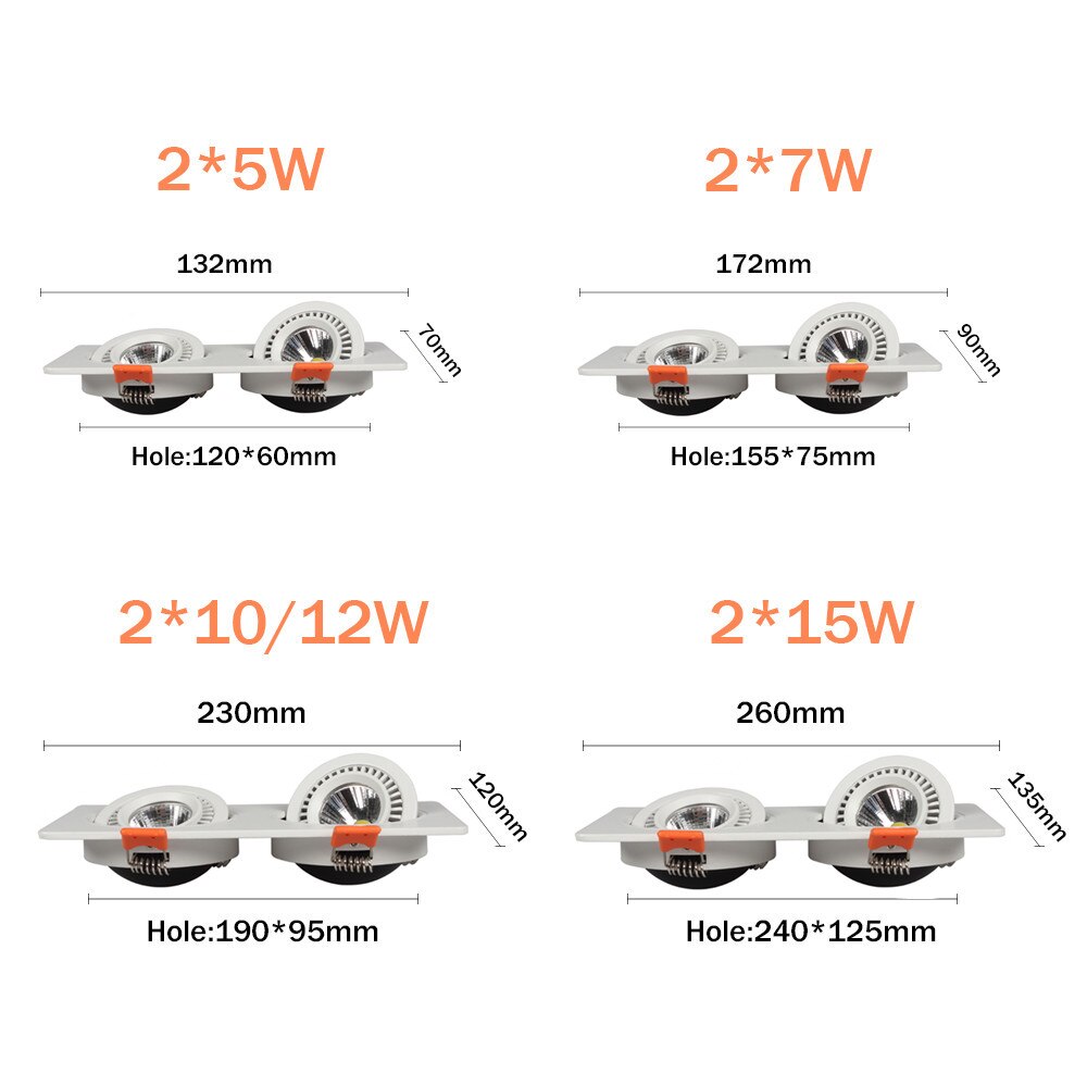 360-degr-s-tournent-LED-Downlight-carr-encastr-lampe-Spot-lumi-re-20w-10w-LED-encastr