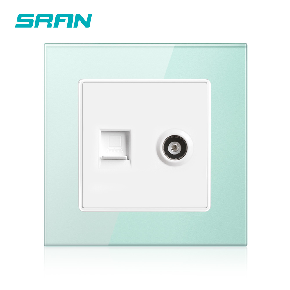 Fabrication-SRAN-ordinateur-mural-2-Gangs-et-prise-prise-TV-sans-adaptateur-de-prise-panneau-en