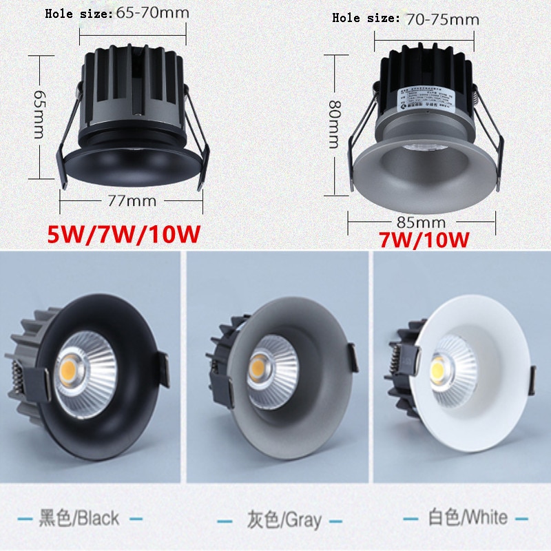 Dimmable-LED-Anti-blouissant-downlight-COB-Spot-ampoule-5w-7w-10w-110V-230V-240V-lampe-LED