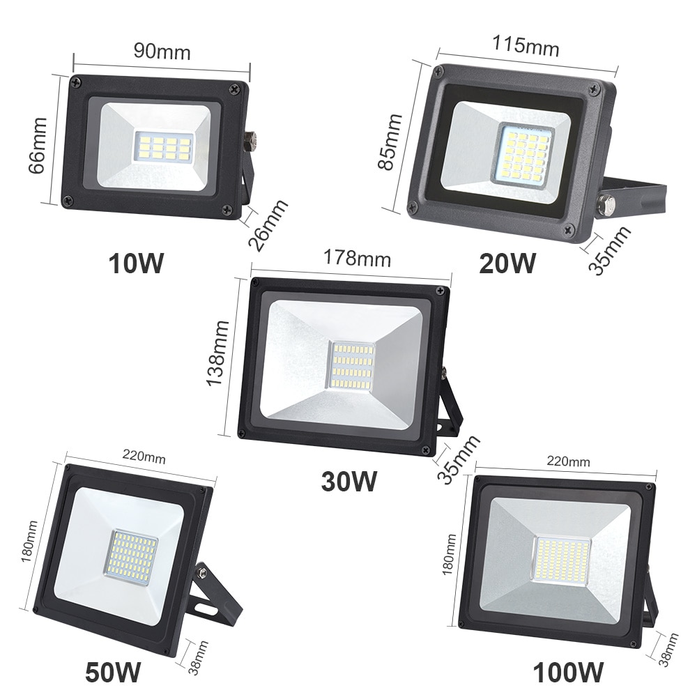 220V-clairage-LED-10W-30W-50W-100W-r-flecteur-LED-lumi-re-d-inondation-tanche-IP65