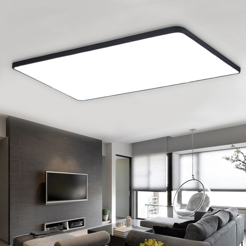 DX-ultra-mince-carr-LED-plafond-clairage-de-plafond-lampes-pour-le-salon-lustres-de-Plafond