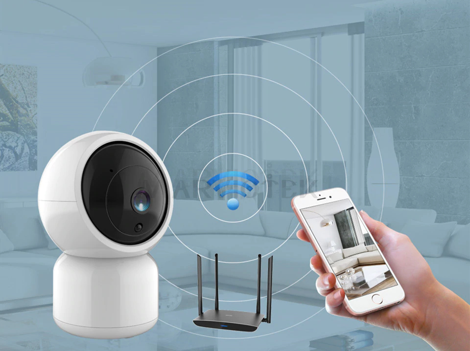 Caméra de Surveillance intérieure PTZ IP WiFi HD 1080P compatible avec