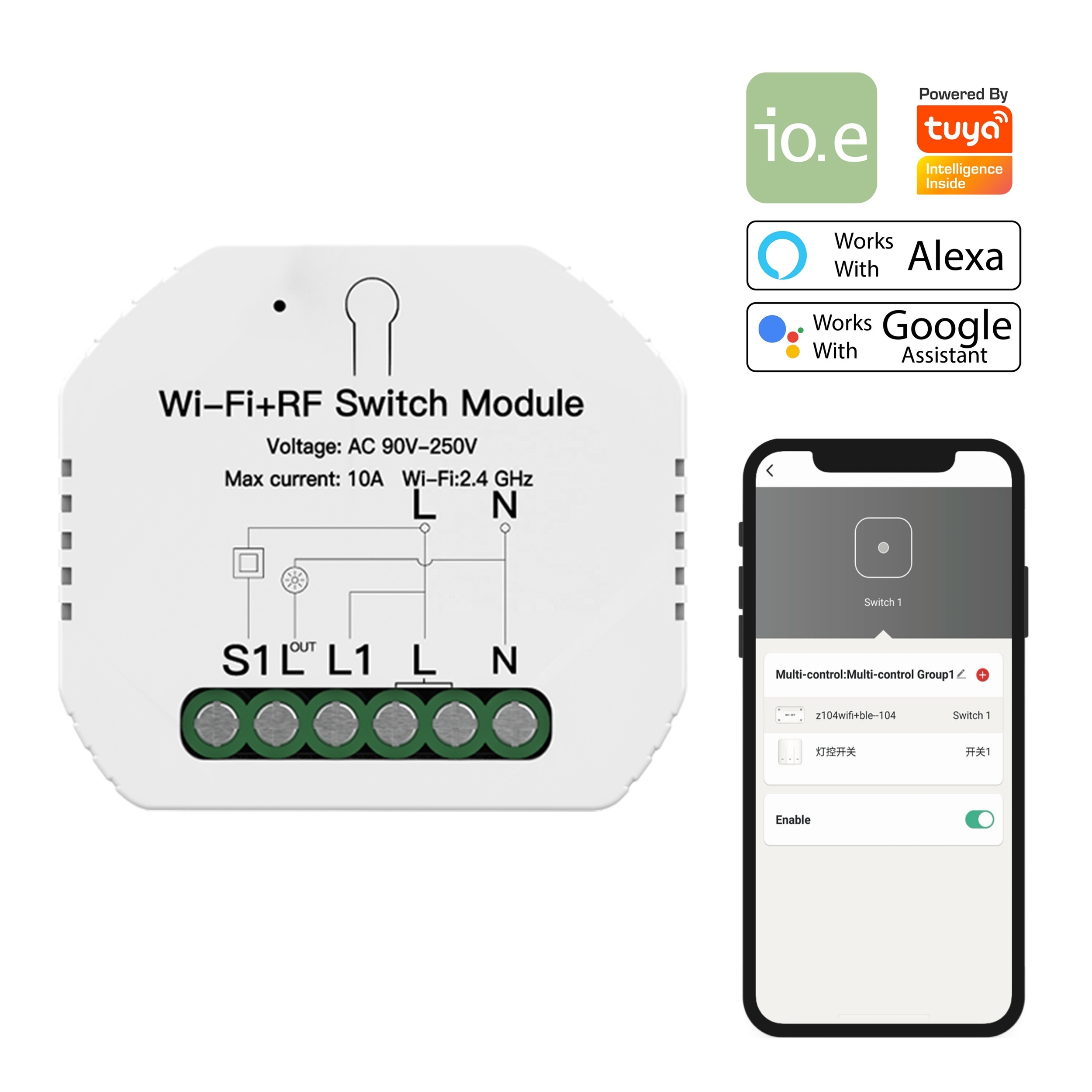 Micro Module 10A Wi-Fi + RF - SmartHome - dhomeclair