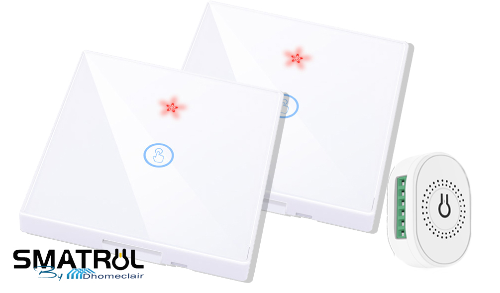 Pack va et vient Blanc sans fil à poser Blanc présentation