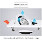 360-degr-s-tournent-LED-Downlight-carr-encastr-lampe-Spot-lumi-re-20w-10w-LED-encastr