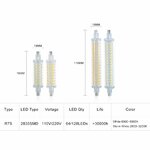 78mm-118mm-R7S-lampe-LED-J78-J118-AC-220V-110V-2835SMD-64-128-leds-projecteur-remplacer
