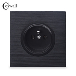 Coswall-luxueux-panneau-en-aluminium-noir-16A-fran-ais-Standard-prise-de-courant-murale-mise-la