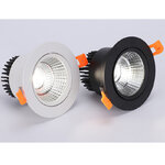 Blanc-noir-LED-COB-spot-plafonnier-AC85-265V-3W-5W-7W-9W-12W-15W-aluminium-encastr
