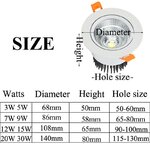 Blanc-noir-LED-COB-spot-plafonnier-AC85-265V-3W-5W-7W-9W-12W-15W-aluminium-encastr