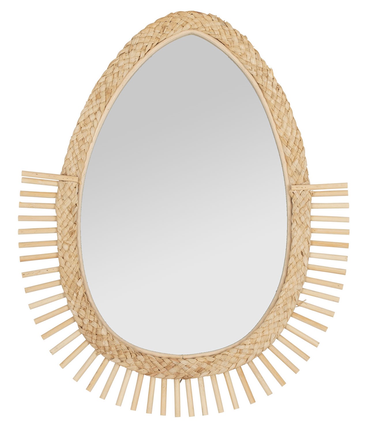 Miroir ovale Tamba en fibre naturelle L