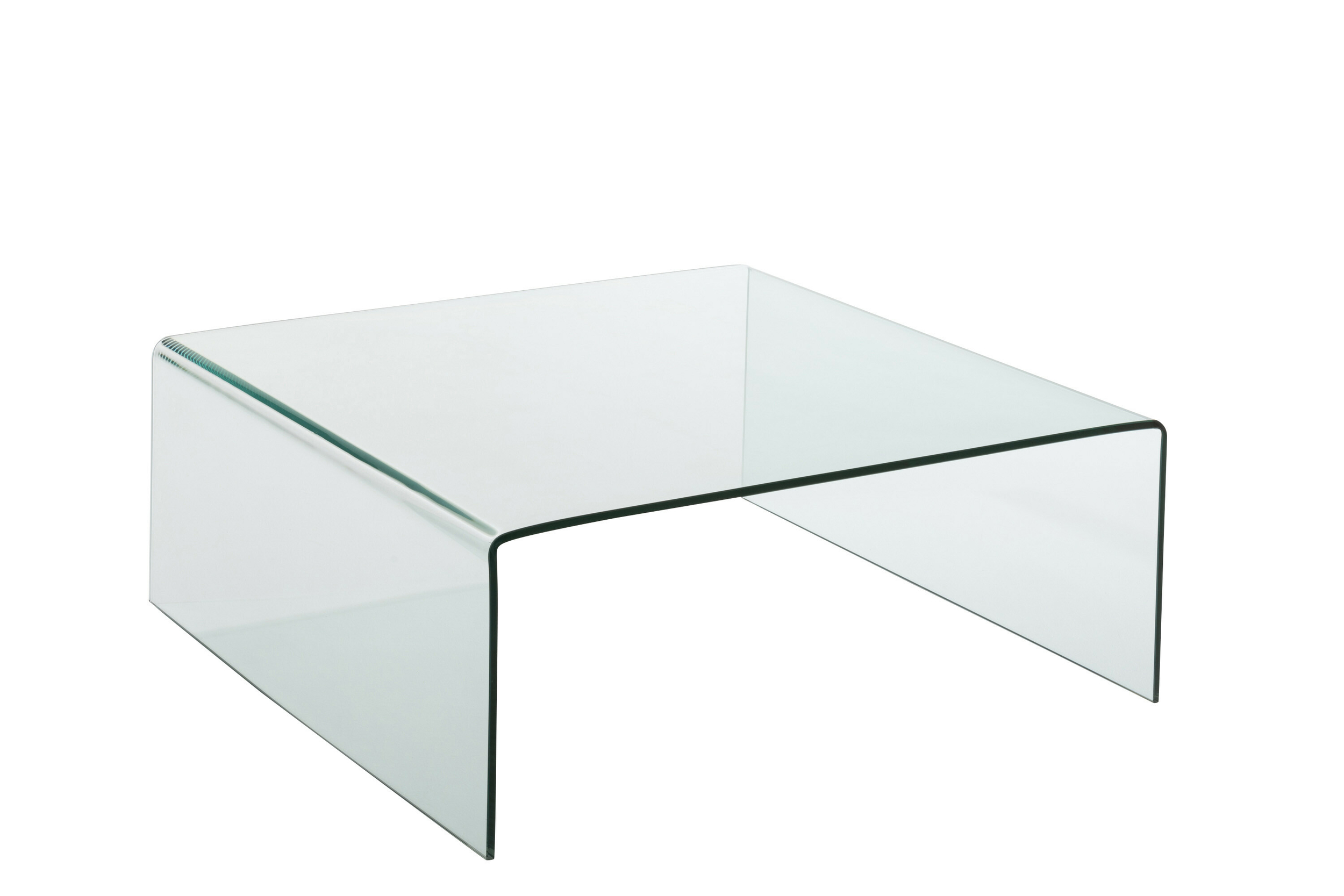 Table salon carré verre transparent