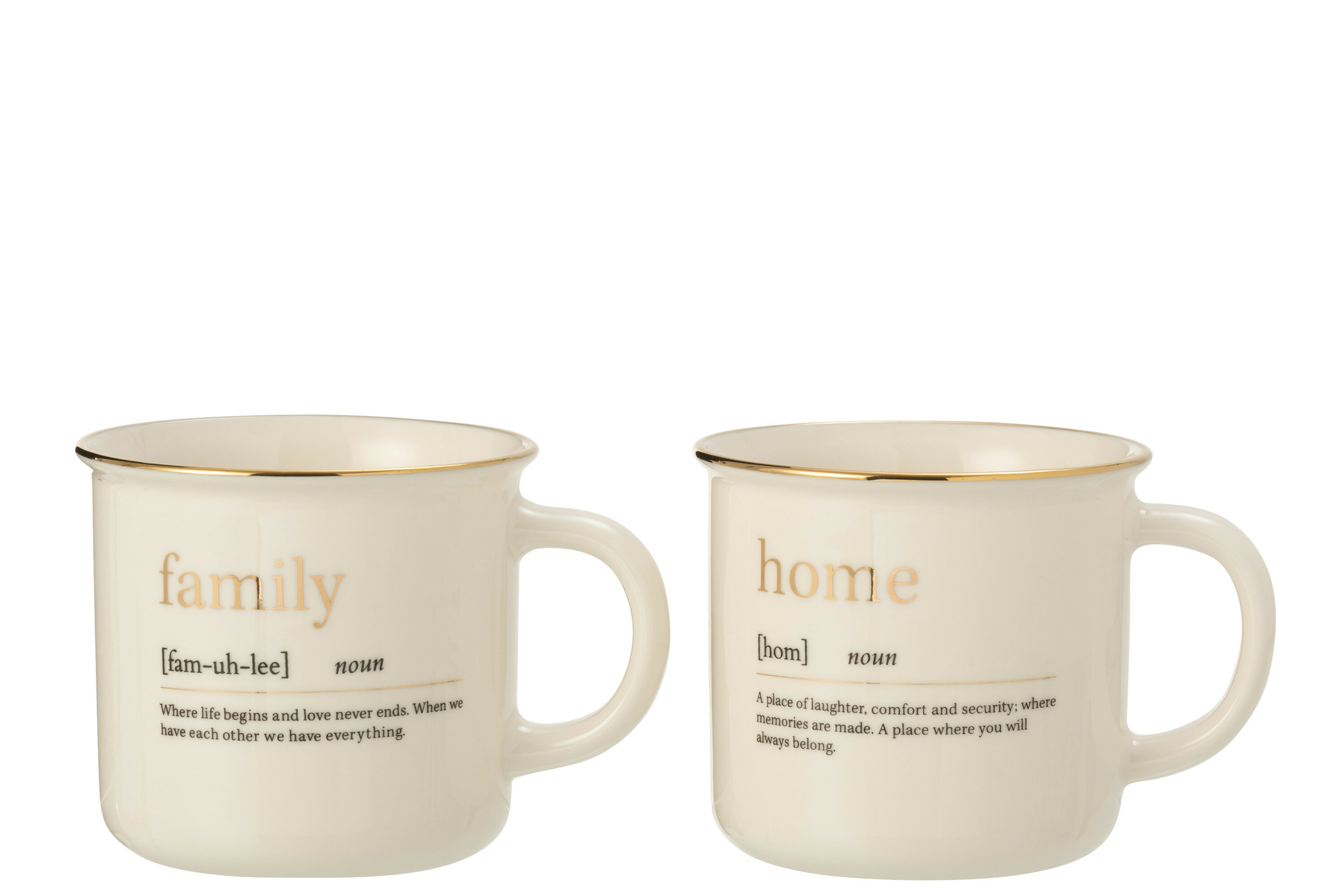 Set mug message FAMILY HOME finition or
