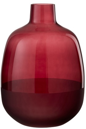 Vase rouge avec fond bordeaux