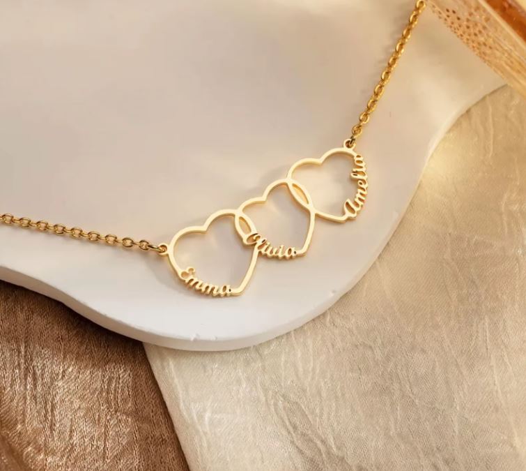 Collier pendentif coeur arbrobijoux 1 à 3 prénoms