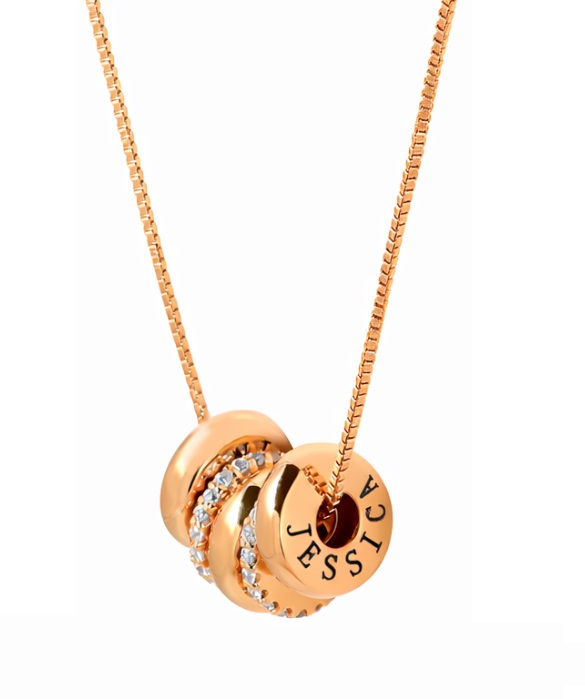 collier arbrobijoux breloque or rose