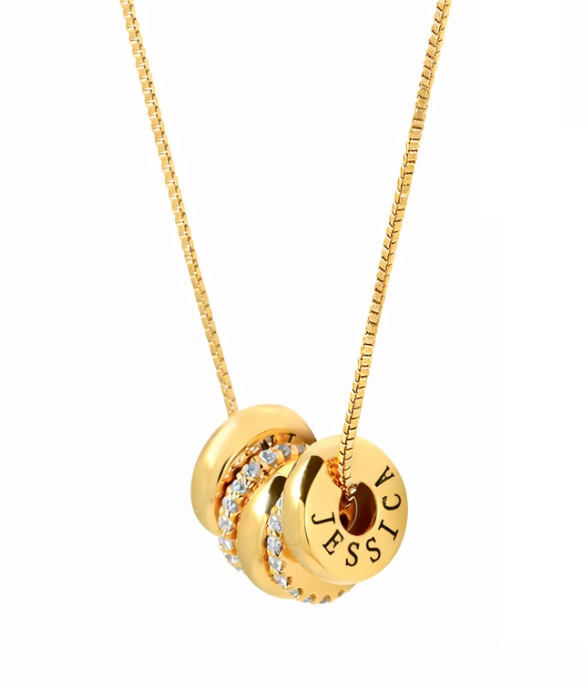 Collier Breloques Strass - 1 à 9 prénoms