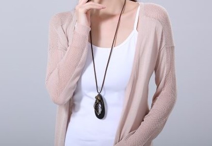 collier sautoir bois