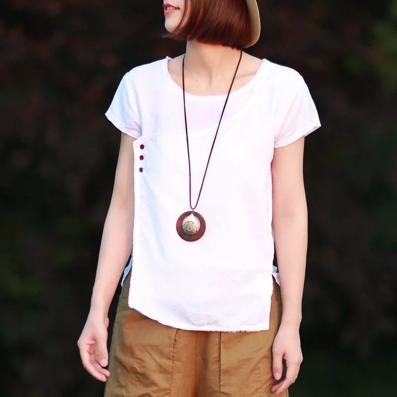 collier sautoir bois métal