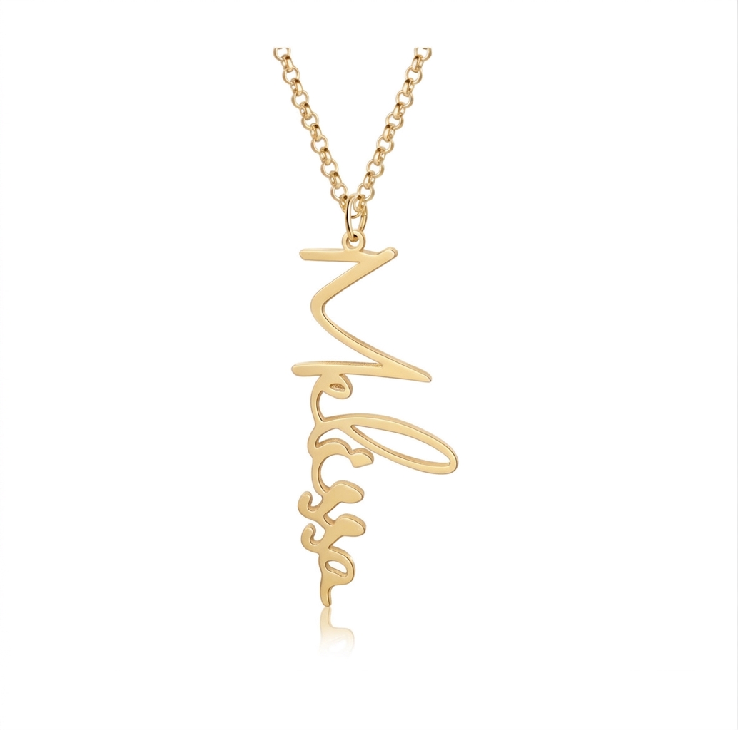 collier prenom vertical personnalise couleur or