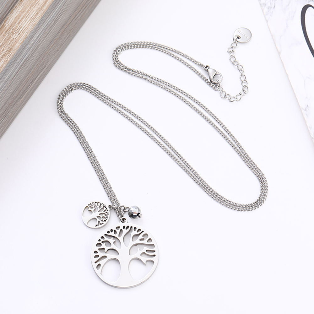 pendentif arbre de vie argent moderne