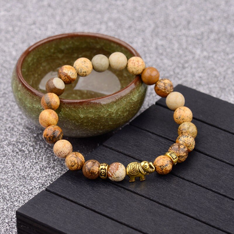 Bracelet Manchette Tibétain En Pierre Naturelle – Style Ethnique – Sans Marque