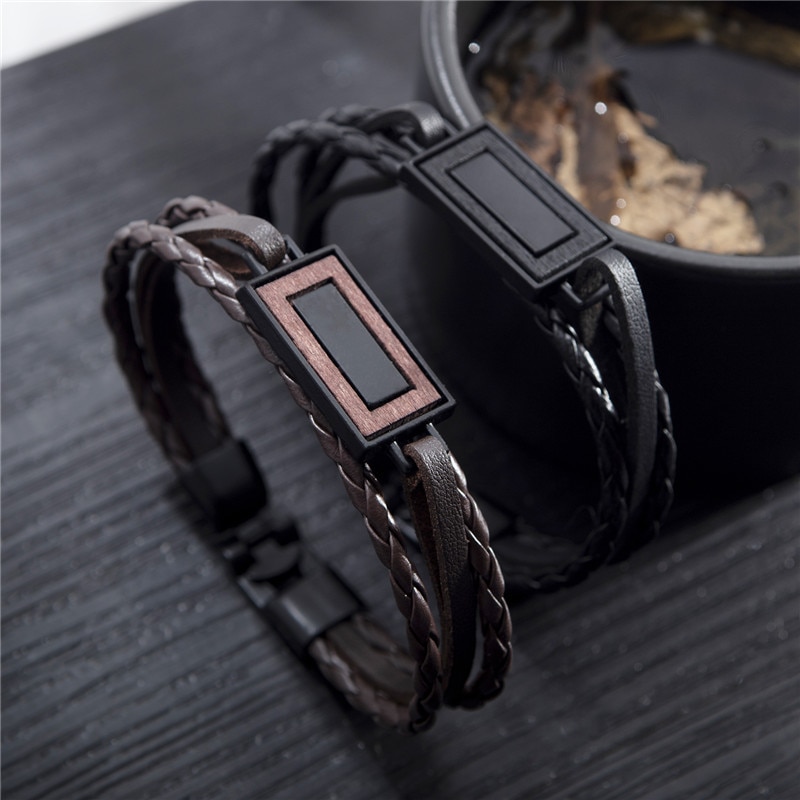 ZORCVENS-haute-qualit-hommes-femmes-bois-Bracelet-en-cuir-Bracelets-hommes-femmes-Punk-Bracelets-en-cuir