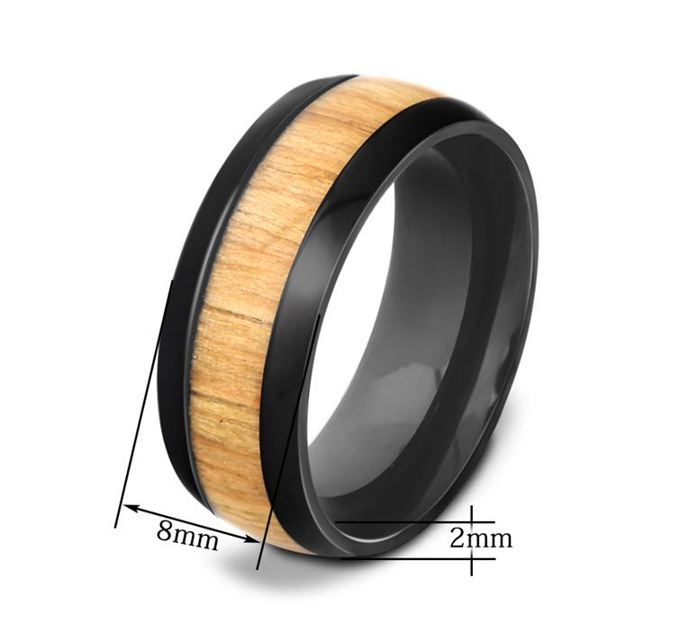 bague acier acajou 2